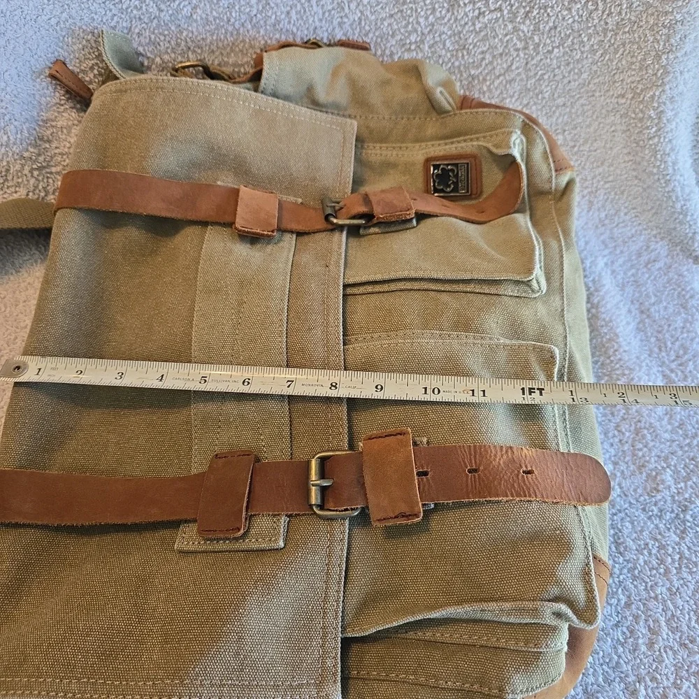 Sechunk Vintage Military Leather Canvas Crossbody Messenger Bag Retro Y2K Vibes